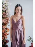 Zenina – V-kivágású maxi ruha spagetti pántokkal supernatural színben 