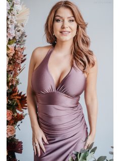   Szabina – V-kivágású szűk fazonú supernatural színű maxi ruha 