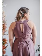 Barbi – elől-hátul csepp alakban kivágott maxi ruha supernatural színben