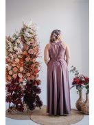 Barbi – elől-hátul csepp alakban kivágott maxi ruha supernatural színben