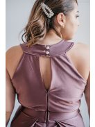 Barbi – elől-hátul csepp alakban kivágott maxi ruha supernatural színben