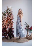 Hanna - V kivágású filigrana színű maxi ruha 