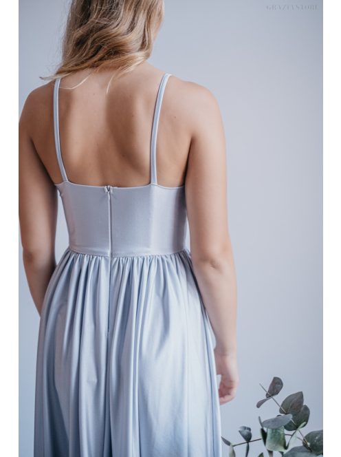 Hanna - V kivágású filigrana színű maxi ruha 