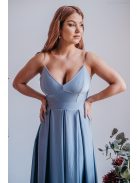 Zenina – V-kivágású maxi ruha spagetti pántokkal riva színben 