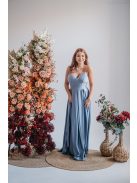 Zenina – V-kivágású maxi ruha spagetti pántokkal riva színben 