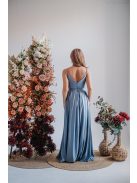 Zenina – V-kivágású maxi ruha spagetti pántokkal riva színben 