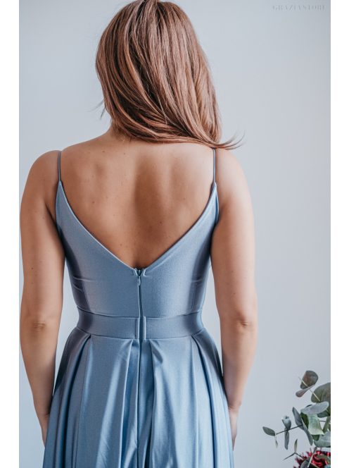 Zenina – V-kivágású maxi ruha spagetti pántokkal riva színben 