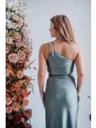 Helén – army színű maxi ruha aszimmetrikus felsőrésszel 