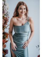 Helén – army színű maxi ruha aszimmetrikus felsőrésszel 