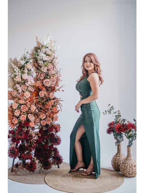 Eliza - goblin színű különleges maxi ruha szűk szoknyával 