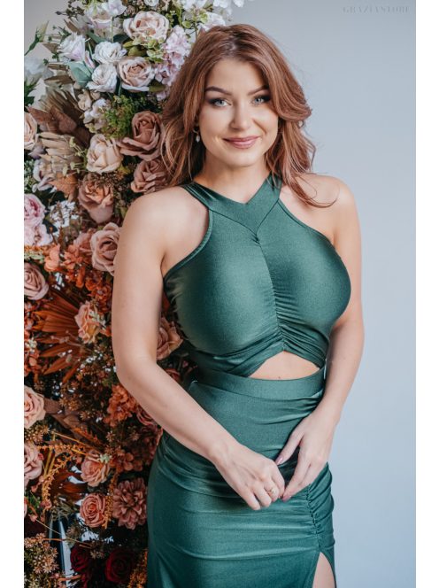 Eliza - goblin színű különleges maxi ruha szűk szoknyával 