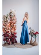 Sophie – Vékony pántos, szív kivágású maxi ruha isola színben