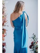 Féloldalas maxi ruha szűk szoknyával blue fondale színben.