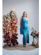 Freya – féloldalas maxi ruha szűk szoknyával blue fondale színben