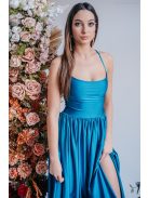 Madleine – blue fondale színű maxi ruha hátán pántokkal 