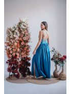 Madleine – blue fondale színű maxi ruha hátán pántokkal 