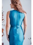 Zóra - átlapolt mellrészű maxi ruha blue fondale színben szűk szoknyával