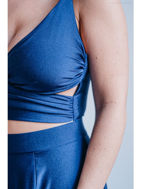 Yvonne - maxi ruha keresztezett felsővel blue scuro színben