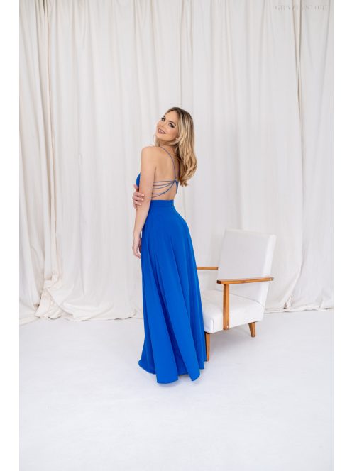 Gitta egy különleges muszlin alkalmi ruha, királykék színben. 