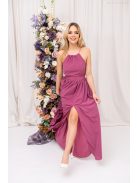 Odett - rose színű muszlin maxi ruha elől-hátul zárt ujjatlan felsőrésszel
