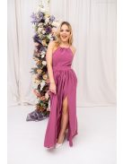 Odett - rose színű muszlin maxi ruha elől-hátul zárt ujjatlan felsőrésszel