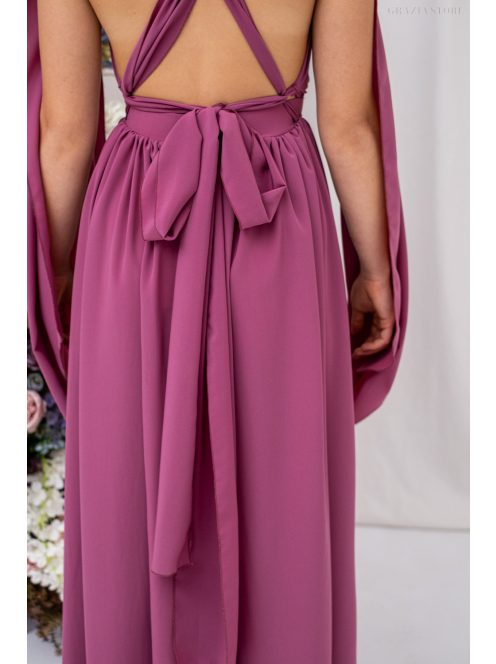Scarlett - különleges muszlin maxi ruha keresztezett hátrésszel rose színben