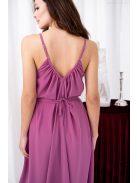 Vanda – derékban megkötős muszlin maxi ruha állítható pántokkal rose színben