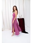 Vanda – derékban megkötős muszlin maxi ruha állítható pántokkal rose színben