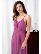 Vanda – derékban megkötős muszlin maxi ruha állítható pántokkal rose színben