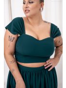Rebeka – sötétzöld színű muszlin anyagú crop top