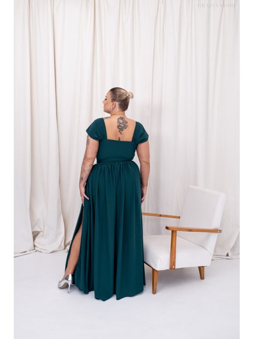 Rebeka – sötétzöld színű muszlin anyagú crop top