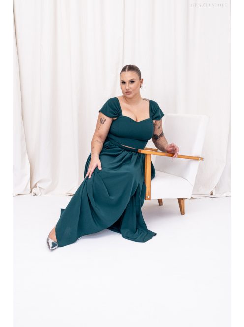 Rebeka – sötétzöld színű muszlin anyagú crop top