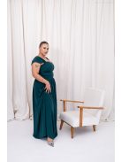 Rebeka - húzott maxi szoknya, sötétzöld színű, muszlin anyagból.