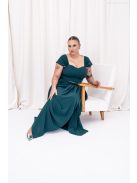 Rebeka - húzott maxi szoknya, sötétzöld színű, muszlin anyagból.