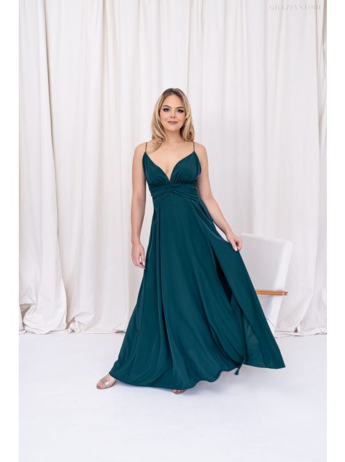 Zelma – spagetti pántos, mély dekoltázsú muszlin maxi ruha.