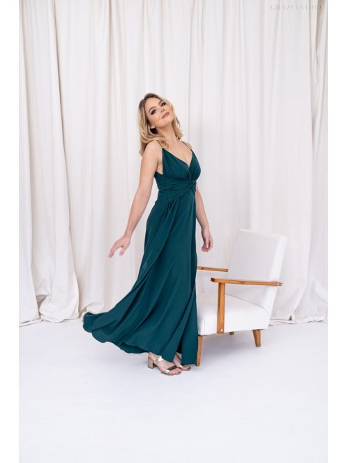 Zelma – spagetti pántos, mély dekoltázsú muszlin maxi ruha.