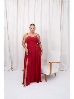   Dália – tégla színű maxi furfangos hátrésszel muszlin anyagból