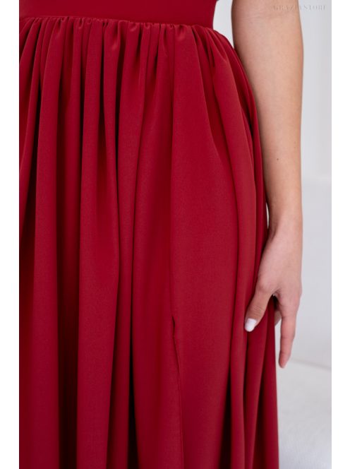 Dalma – hátnélküli muszlin maxi ruha tégla színben