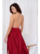 Dalma – hátnélküli muszlin maxi ruha tégla színben.