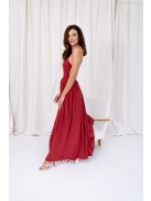 Dalma – hátnélküli muszlin maxi ruha tégla színben.