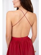 Dalma – hátnélküli muszlin maxi ruha tégla színben