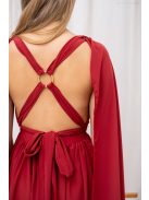 Scarlett - különleges muszlin maxi ruha keresztezett hátrésszel tégla színben.