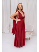 Scarlett - különleges muszlin maxi ruha keresztezett hátrésszel tégla színben