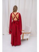 Scarlett - különleges muszlin maxi ruha keresztezett hátrésszel tégla színben