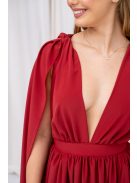 Scarlett - különleges muszlin maxi ruha keresztezett hátrésszel tégla színben.