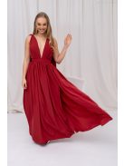 Scarlett - különleges muszlin maxi ruha keresztezett hátrésszel tégla színben.