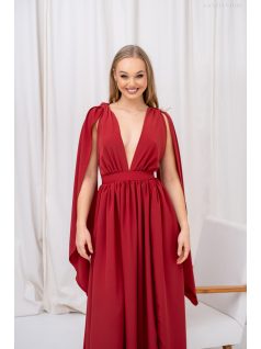   Scarlett - különleges muszlin maxi ruha keresztezett hátrésszel tégla színben