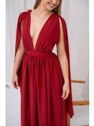 Scarlett - különleges muszlin maxi ruha keresztezett hátrésszel tégla színben.