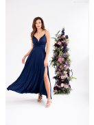 Zelma – spagetti pántos, mély dekoltázsú light szatén maxi ruha.