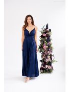 Zelma – spagetti pántos, mély dekoltázsú light szatén maxi ruha.